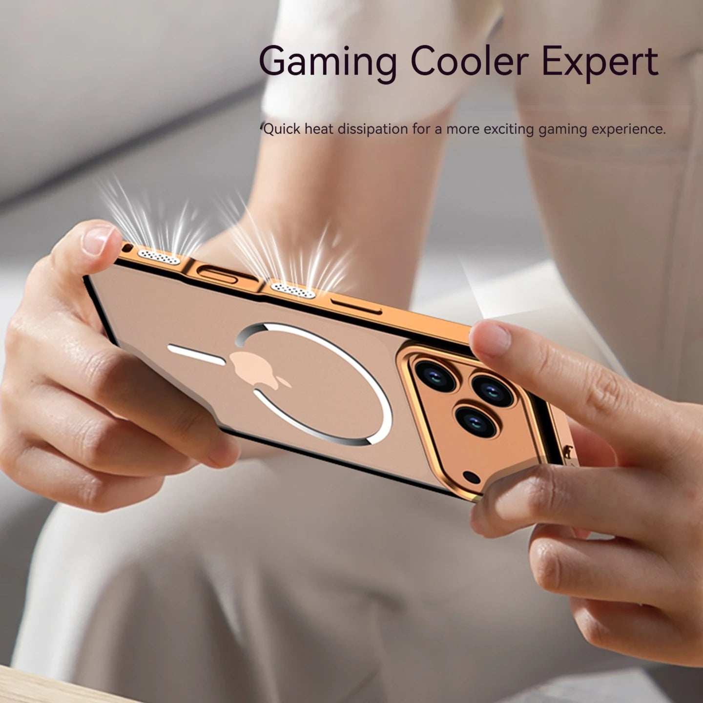 Metal Border Frosted PC Backplate Phone Case