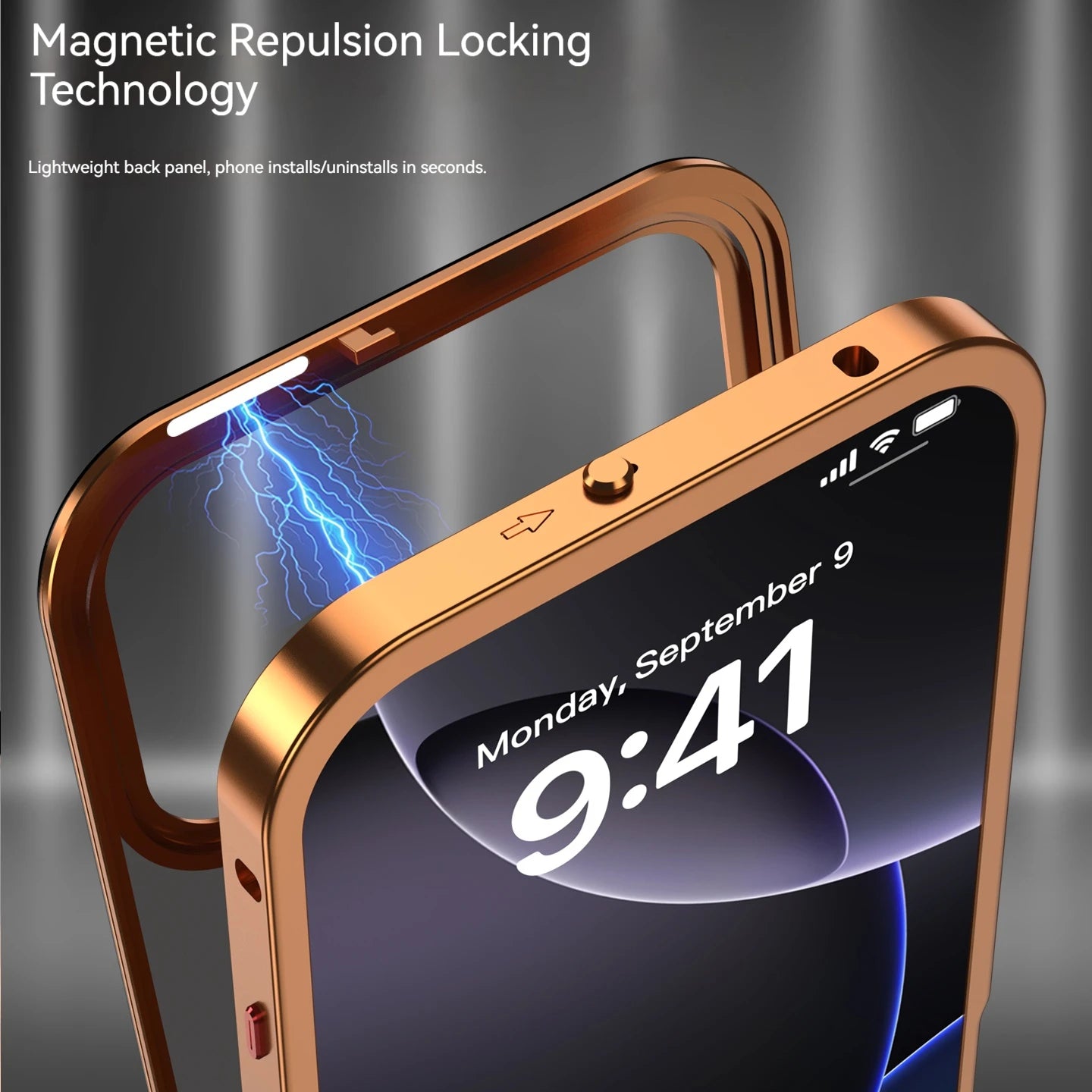 Metal Border Frosted PC Backplate Phone Case